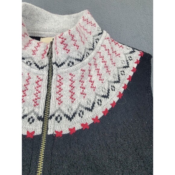 Woolrich Sweater Vest Womens M Black Fair Isle Wool Blend Pockets Winter Outdoor - Picture 3 of 10